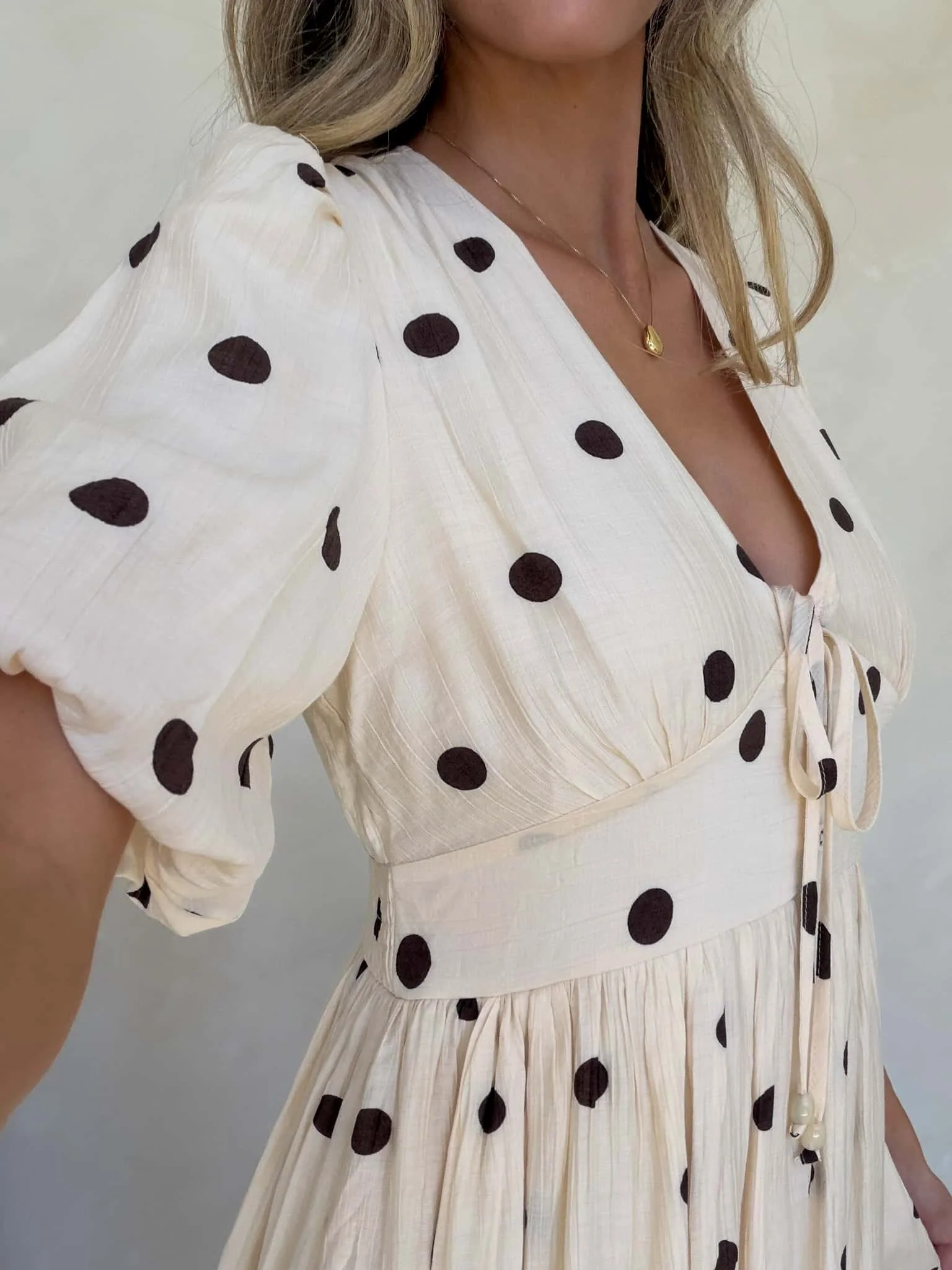Bonnie Dress - Crème Cafe  Polka Dot - Image 6