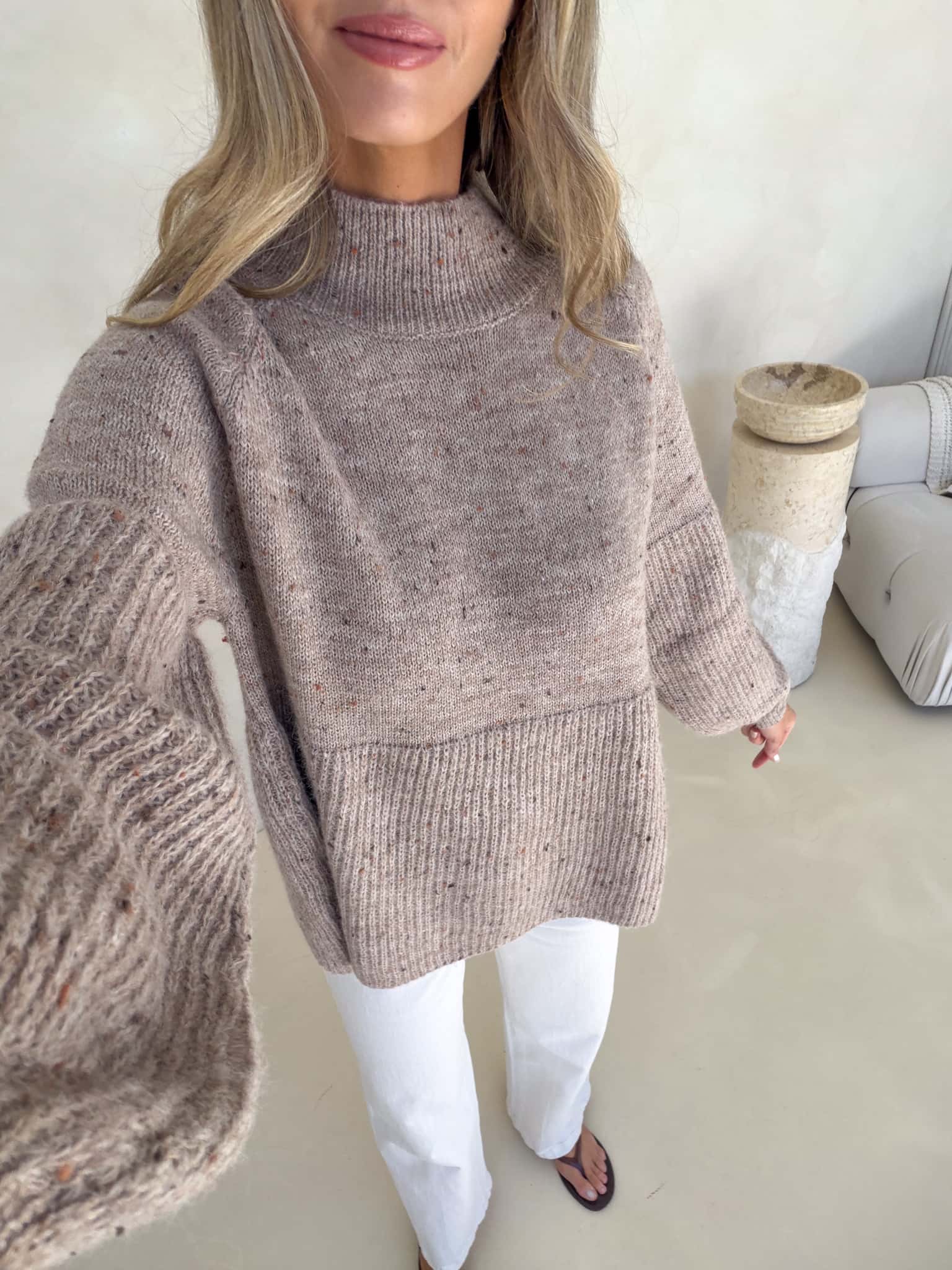 Elara High Neck - Taupe Marle - Image 3