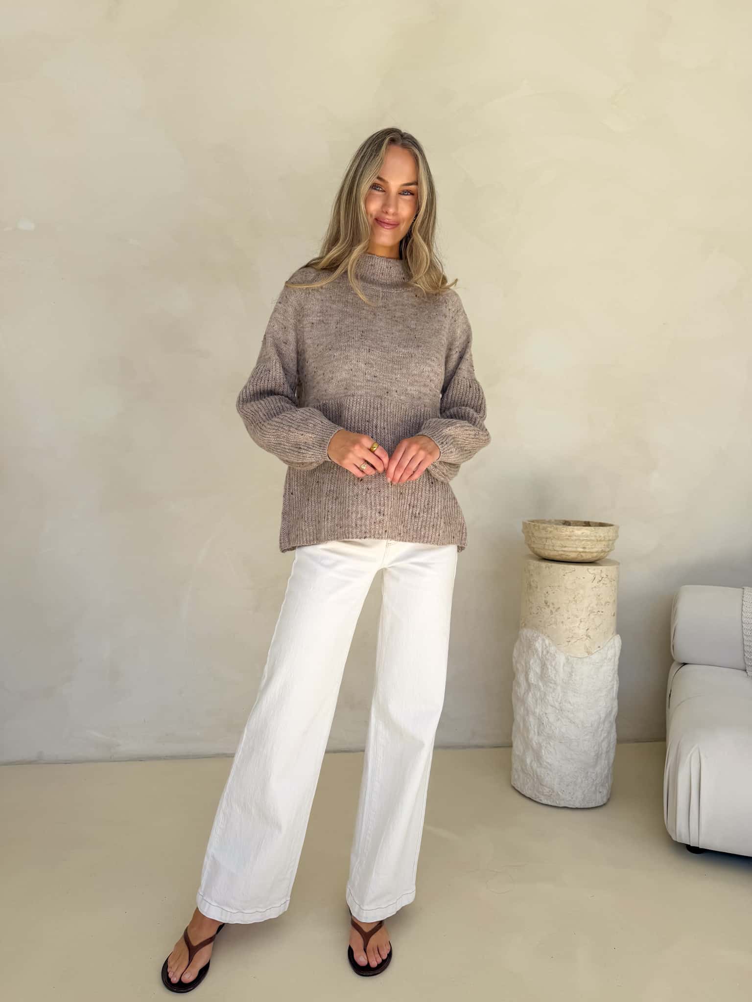 Elara High Neck - Taupe Marle - Image 5