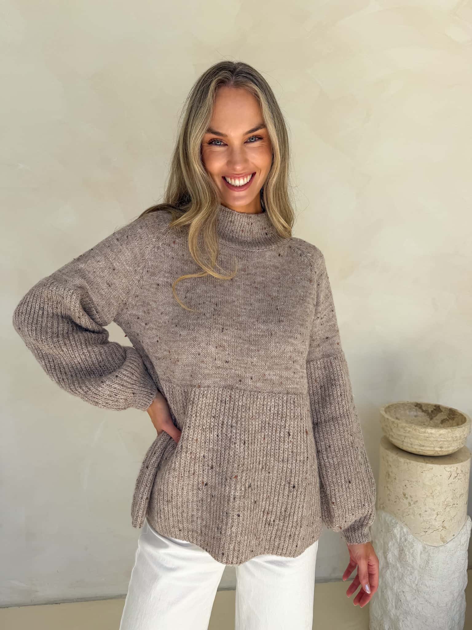 Elara High Neck - Taupe Marle - Image 6
