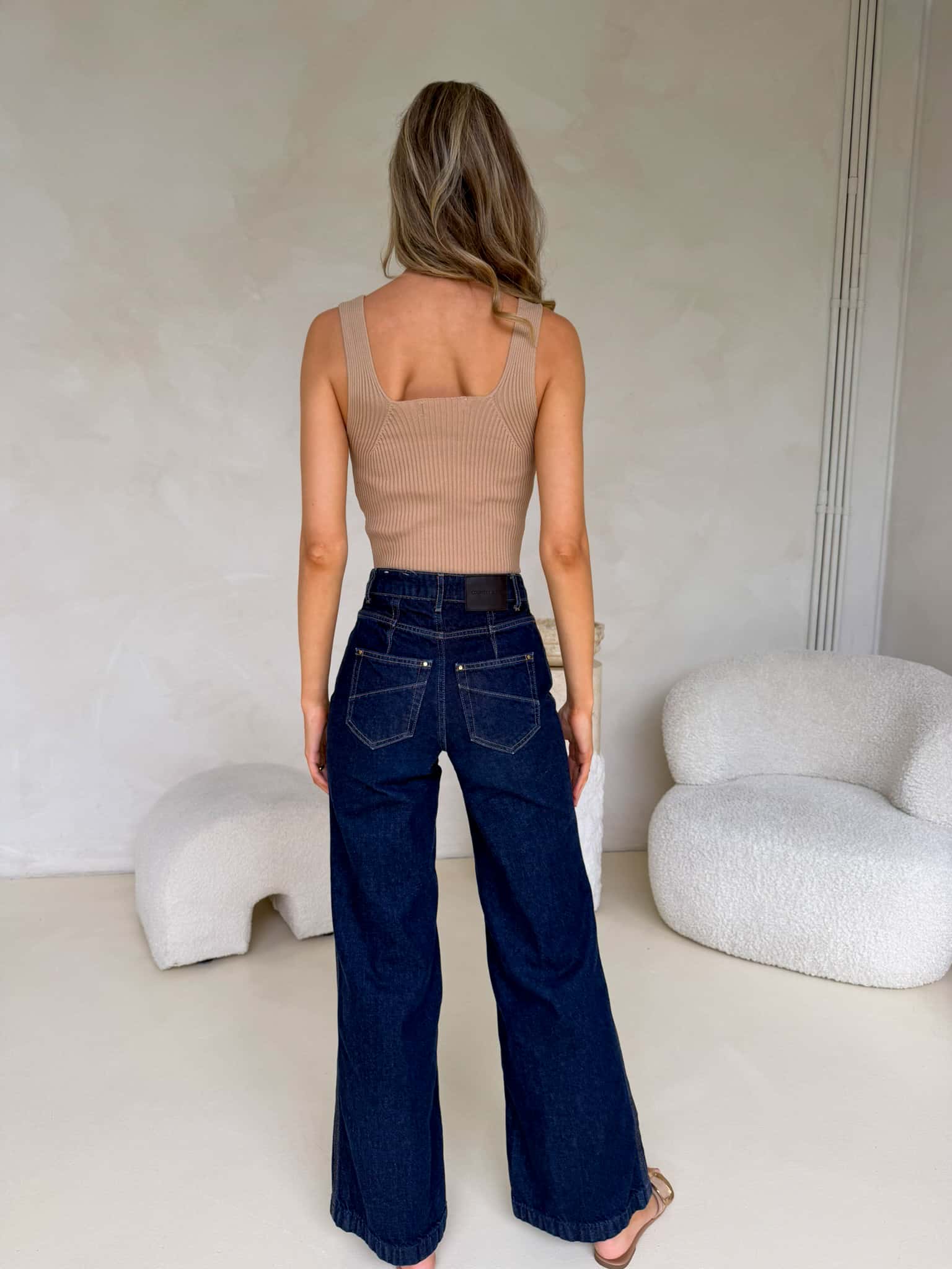 Tate Cropped Tank - Tan - Image 4